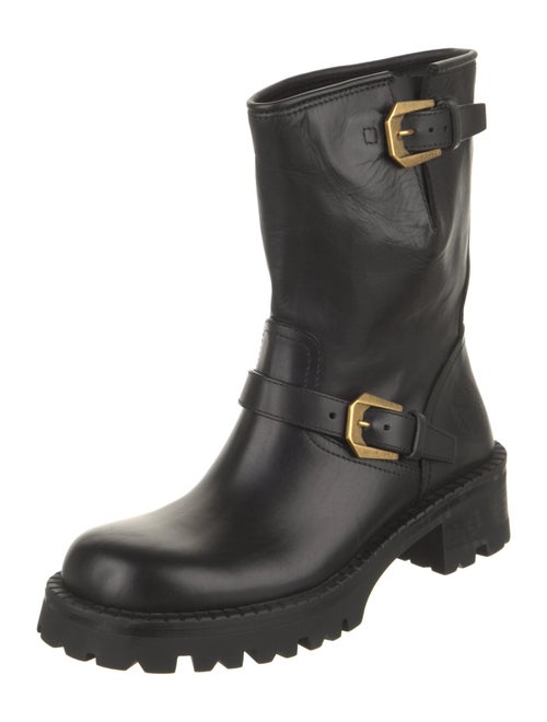 Versace Leather Moto Boots