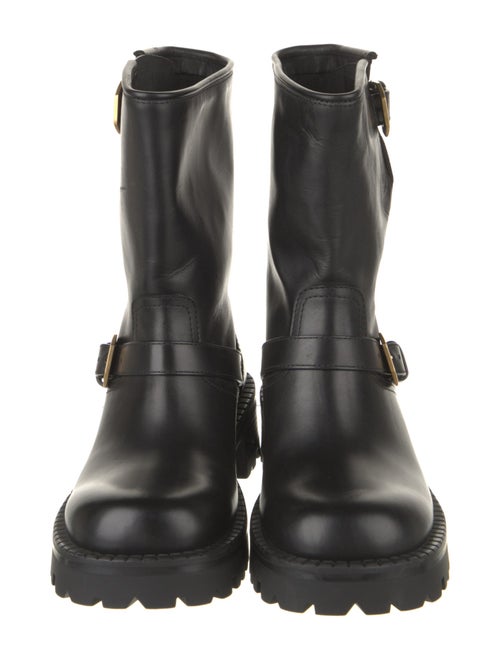 Versace Leather Moto Boots