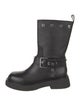 Versace Leather Studded Accents Moto Boots