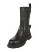 Versace Leather Studded Accents Moto Boots