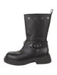 Versace Leather Studded Accents Moto Boots