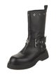 Versace Leather Studded Accents Moto Boots