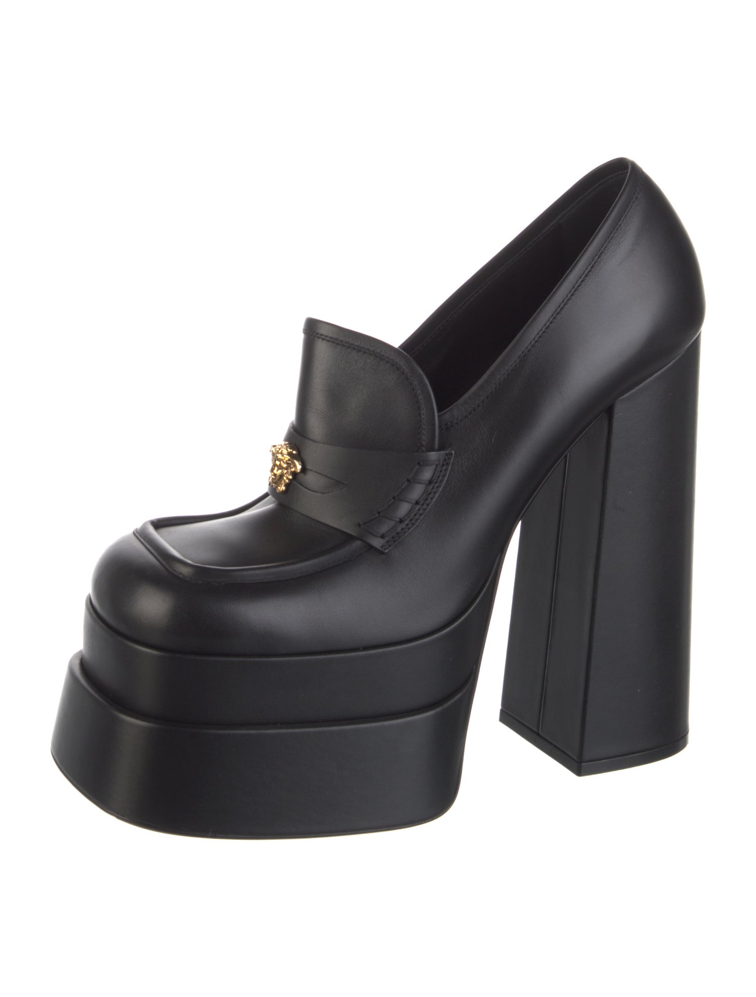 Versace Medusa Insignia Leather Pumps