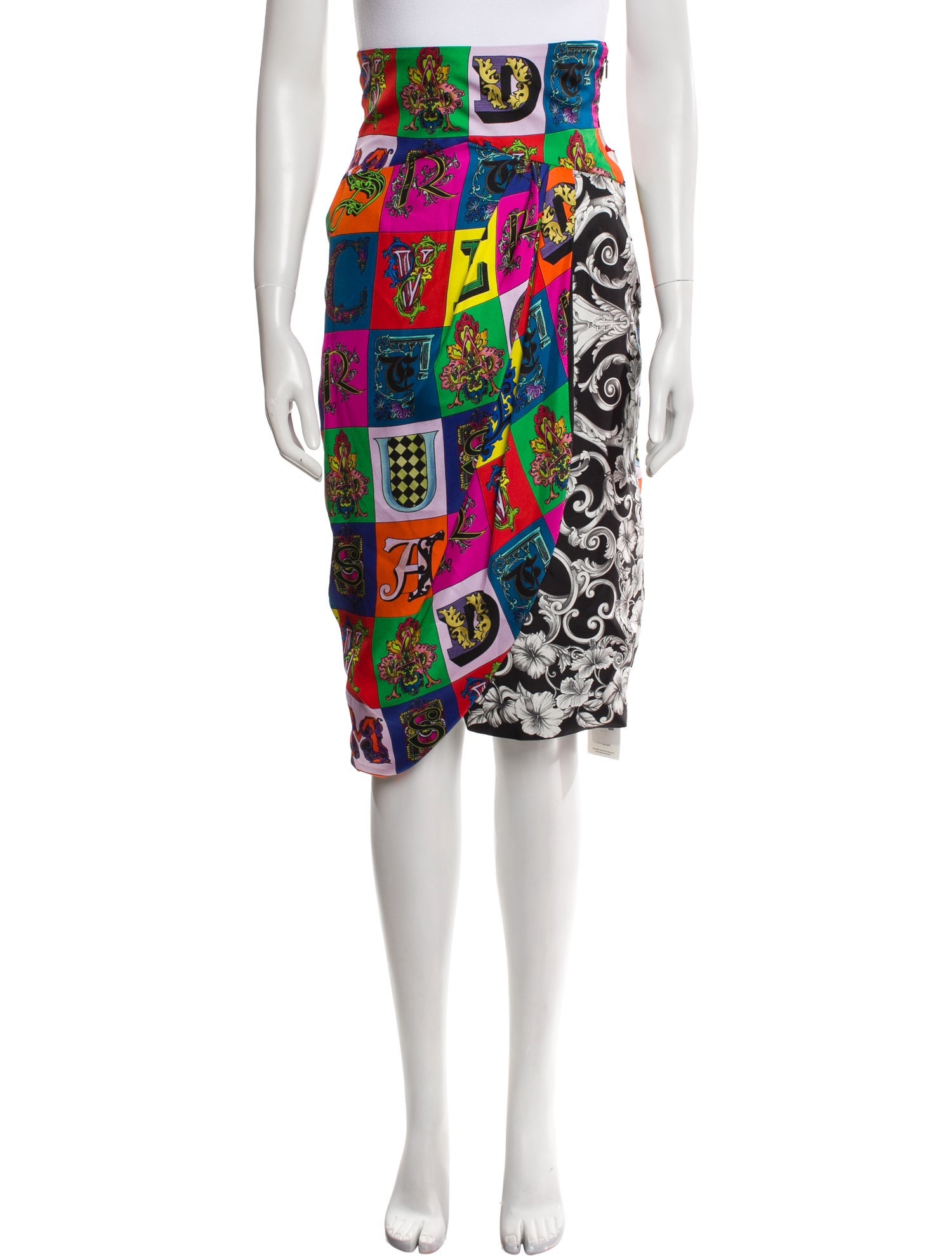 Versace Silk Midi Length Skirt w/ Tags