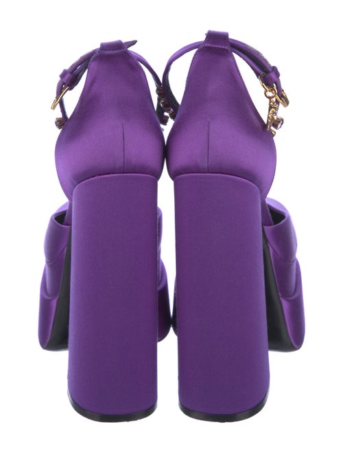 Versace Satin Crystal Embellishments D'Orsay Pumps