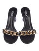 Versace Leather Chain-Link Accents Slides