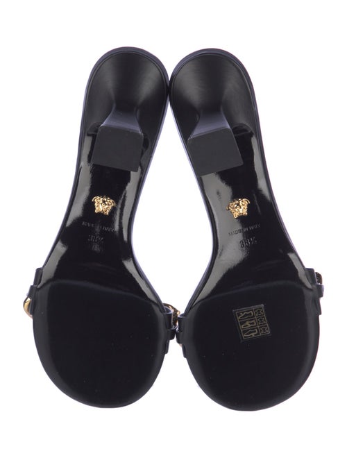 Versace Leather Chain-Link Accents Slides