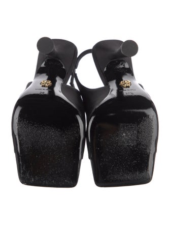 Versace Satin Crystal Embellishments Slingback Sandals