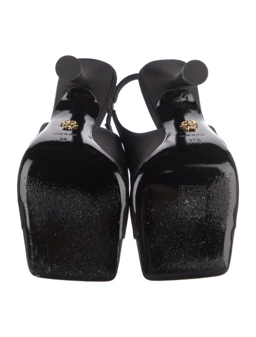 Versace Satin Crystal Embellishments Slingback Sandals
