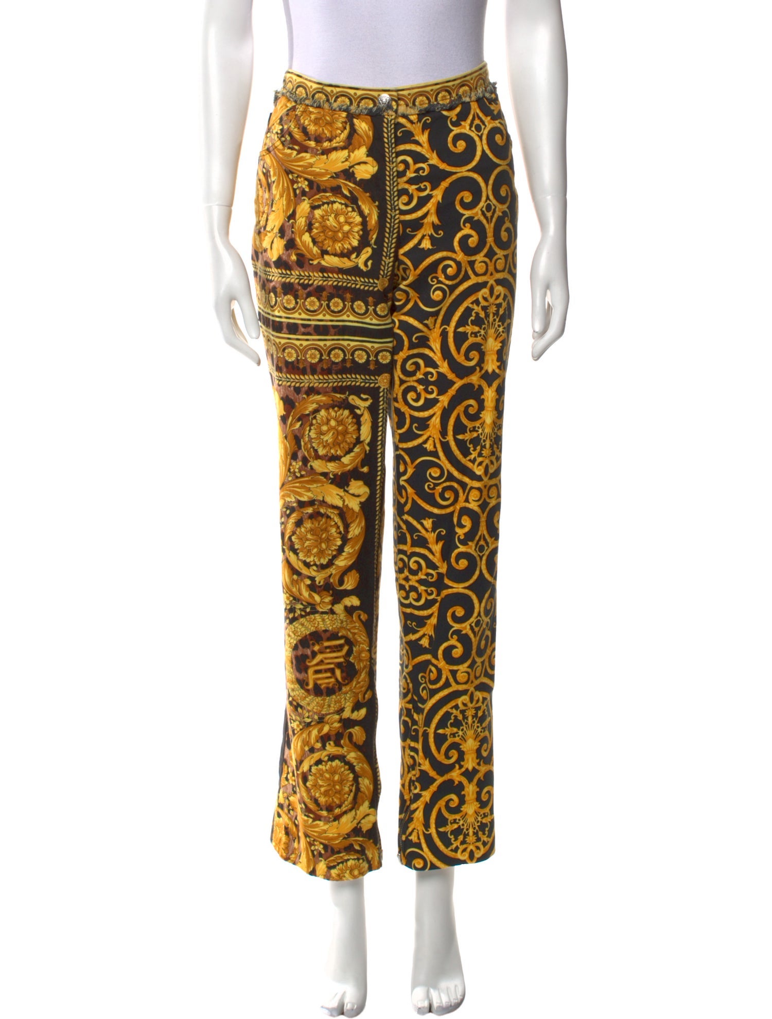 Versace Printed Straight Leg Pants