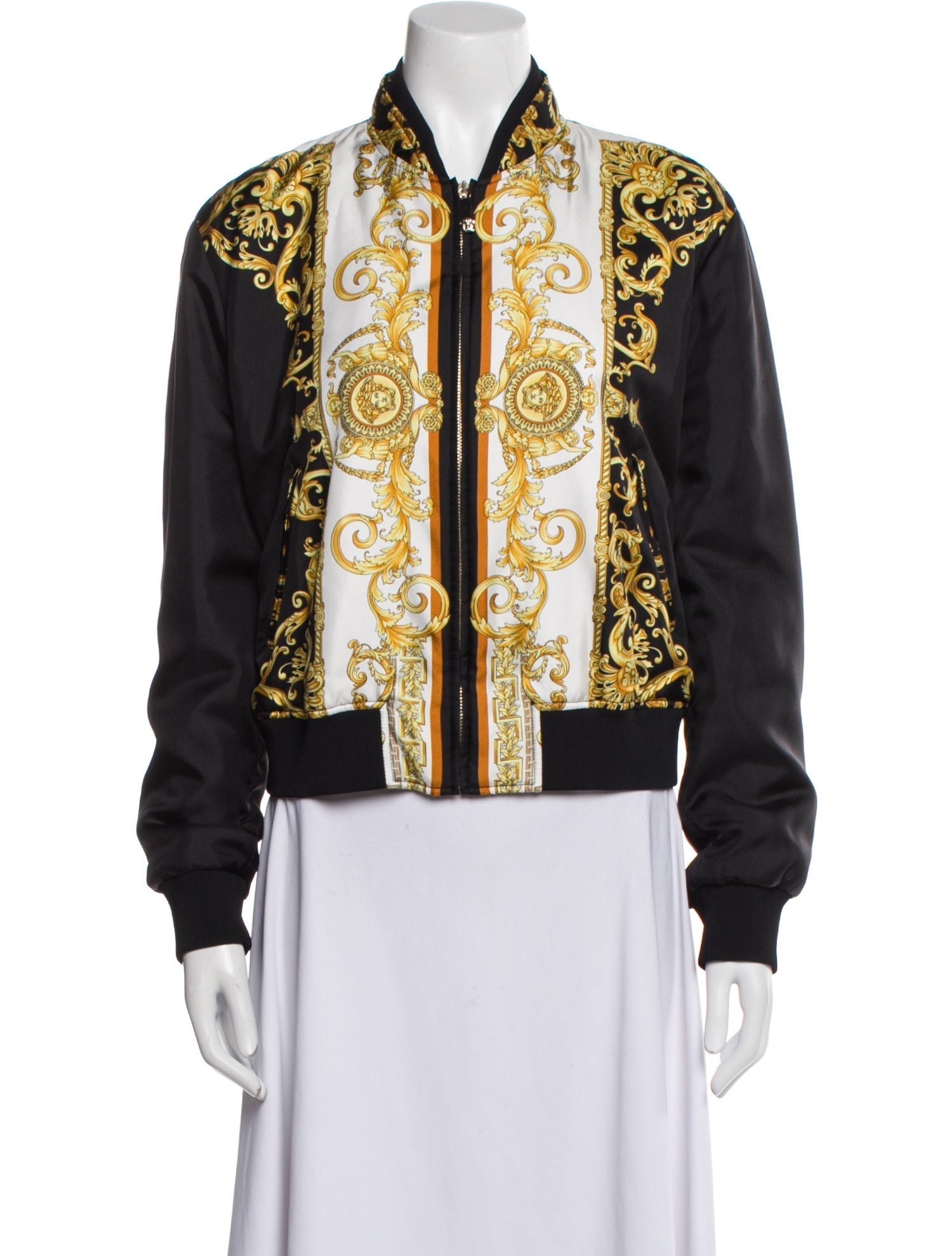 Versace Silk Printed Bomber Jacket