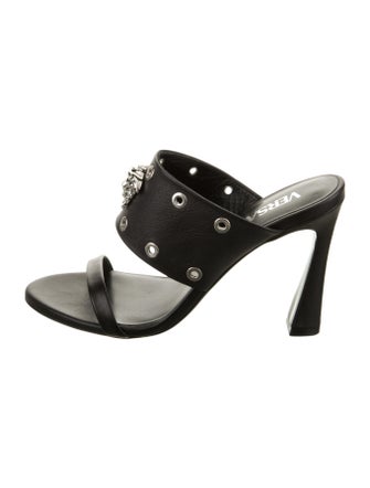 Versace Leather Printed Slides