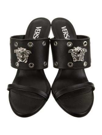 Versace Leather Printed Slides