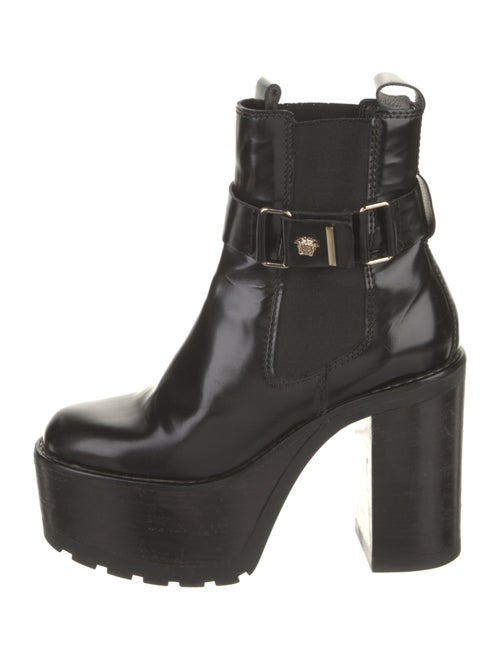 Versace Medusa Insignia Leather Chelsea Boots