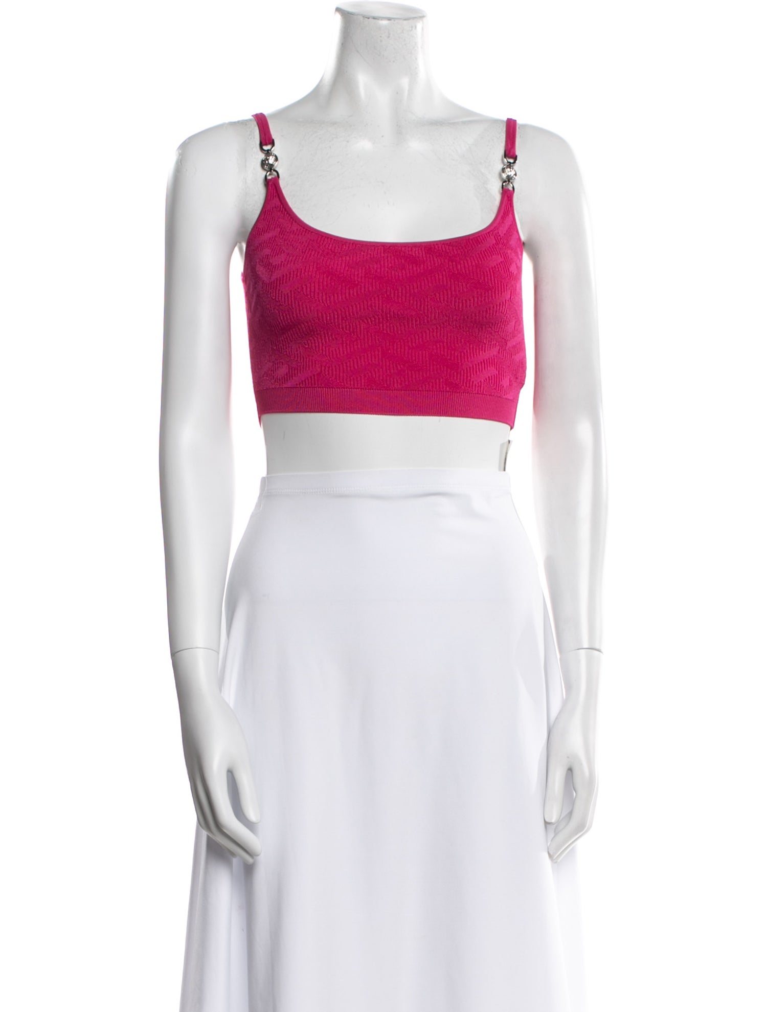 Versace Square Neckline Sleeveless Crop Top