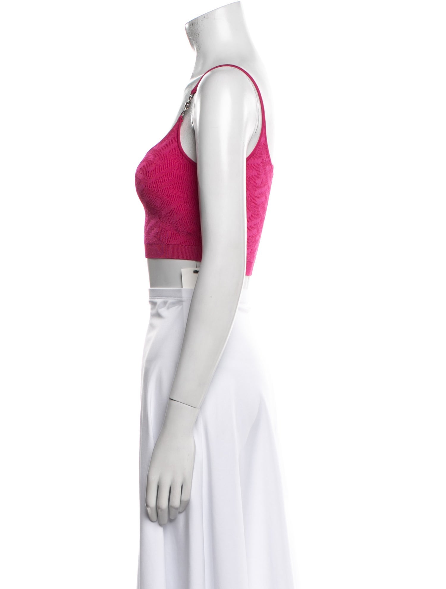 Versace Square Neckline Sleeveless Crop Top