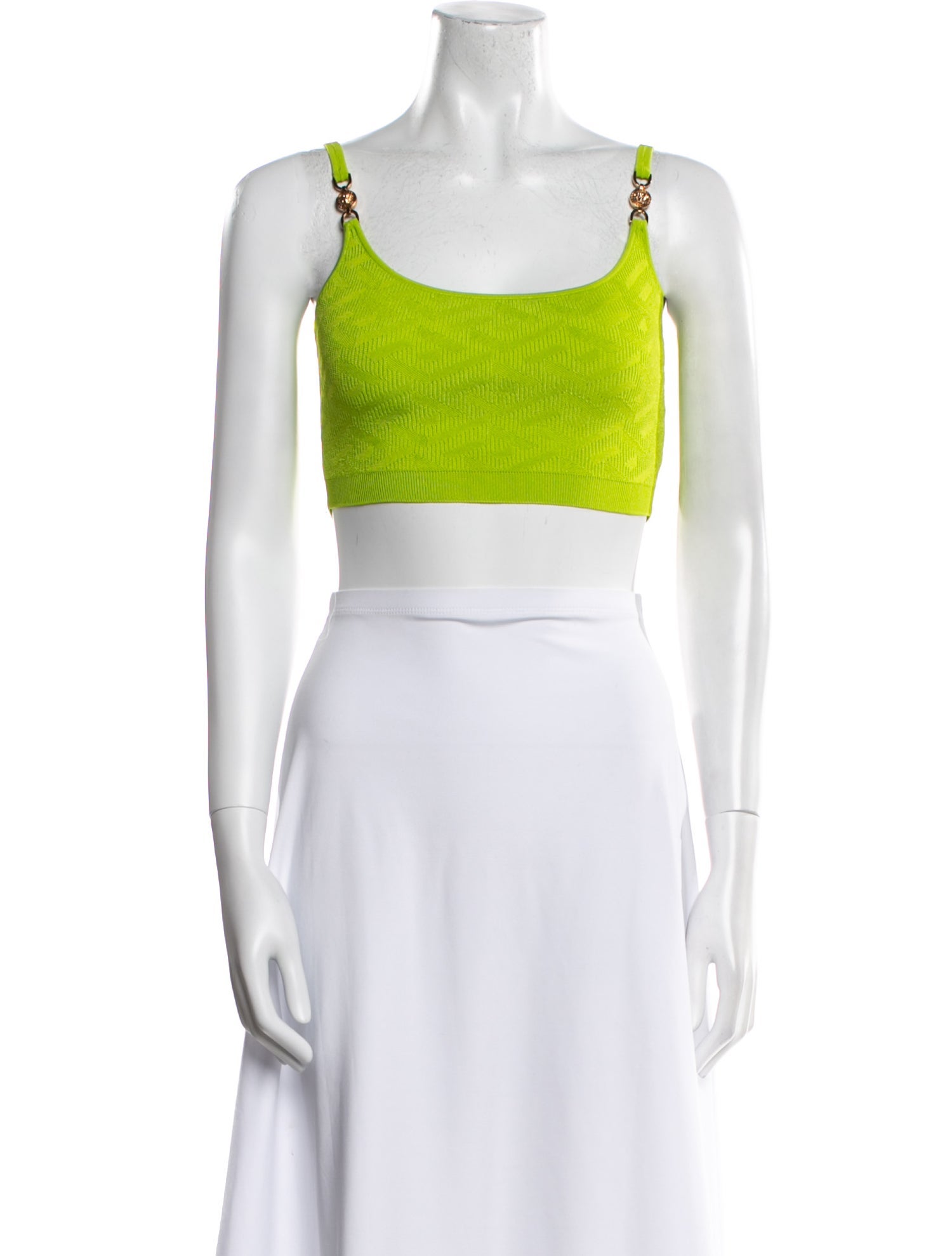 Versace Square Neckline Sleeveless Crop Top