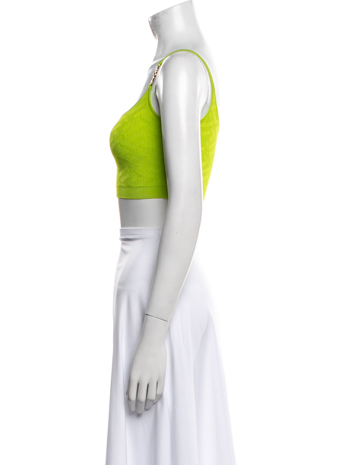 Versace Square Neckline Sleeveless Crop Top