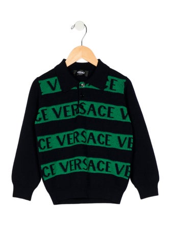 Versace Boys' Long Sleeve Polo Sweater