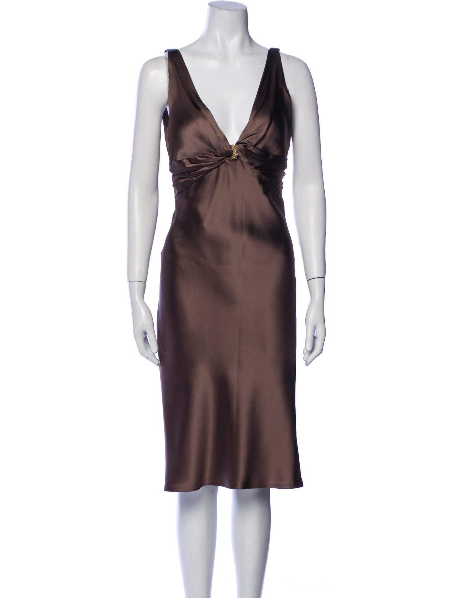 Versace V-Neck Midi Length Dress