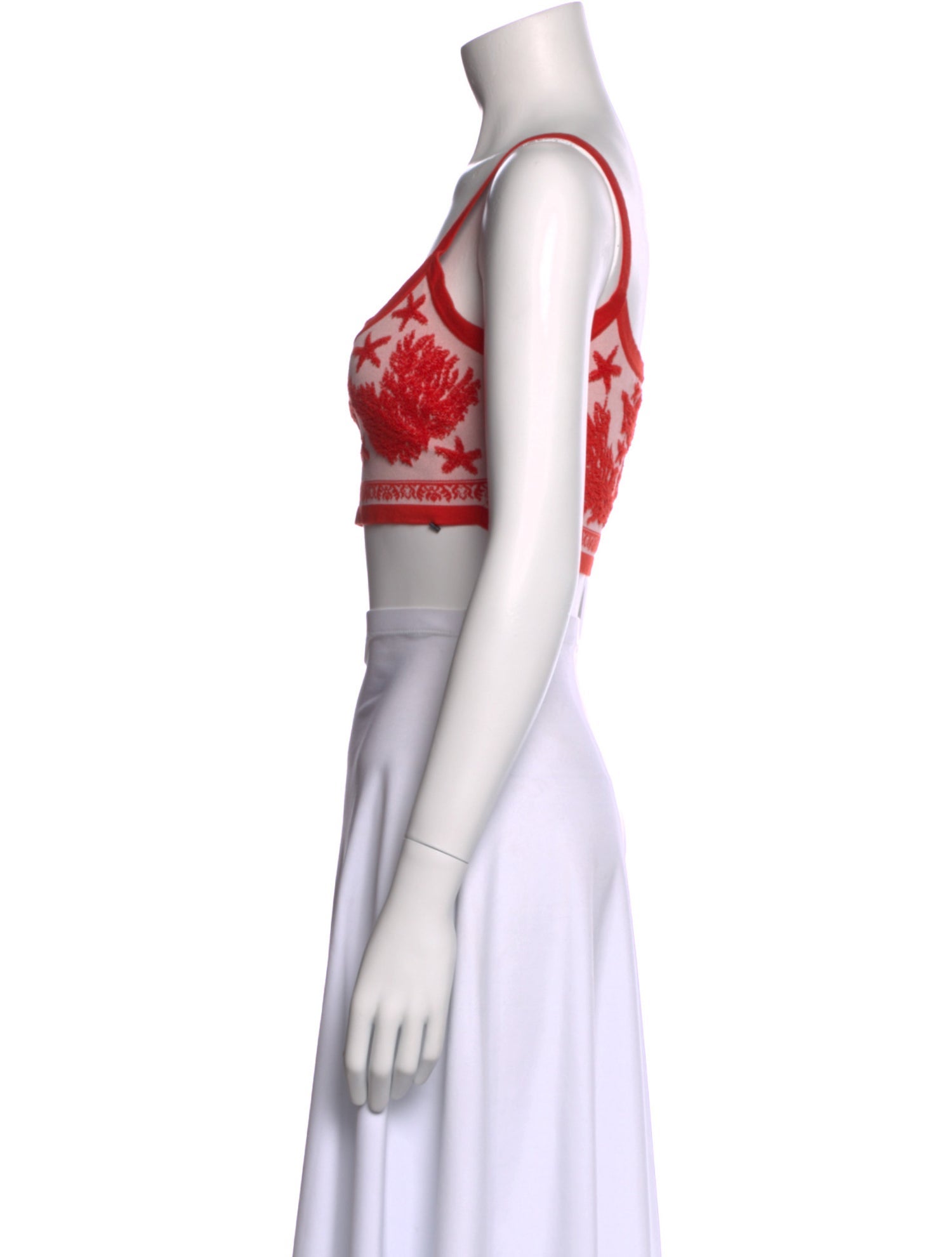 Versace Printed Square Neckline Crop Top