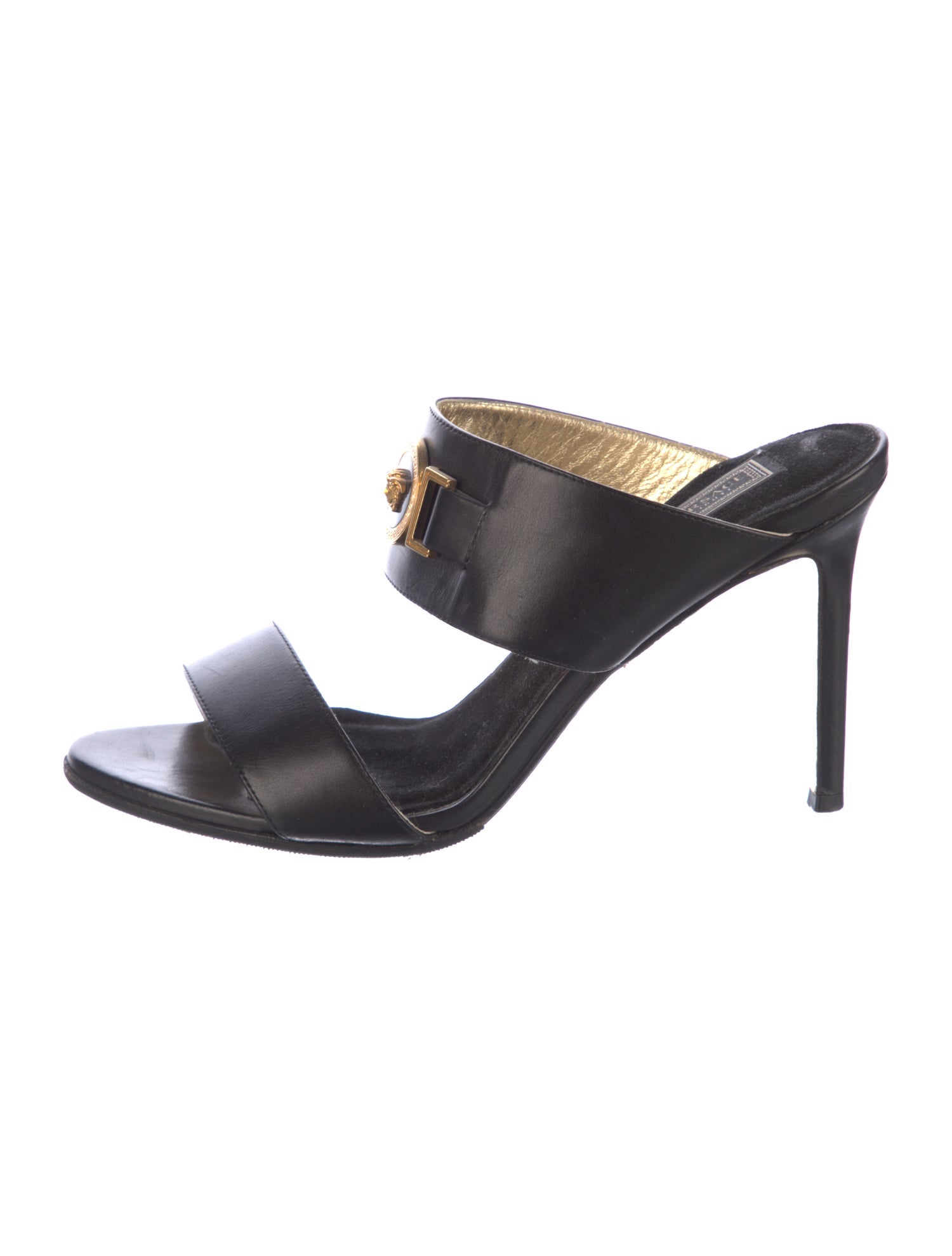 Versace Medusa Insignia Leather Slides