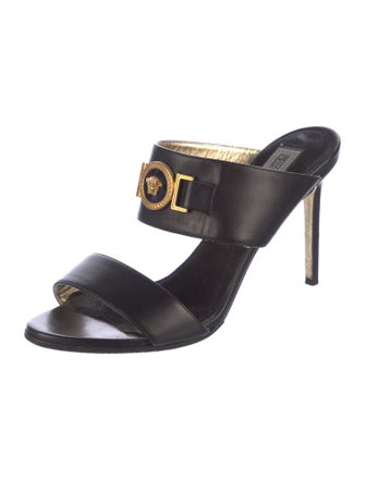 Versace Medusa Insignia Leather Slides