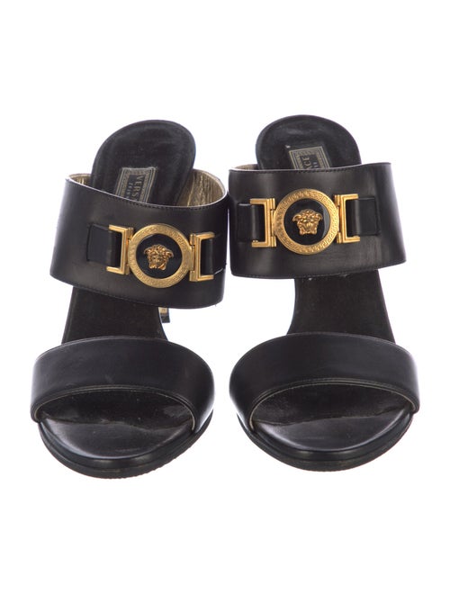 Versace Medusa Insignia Leather Slides