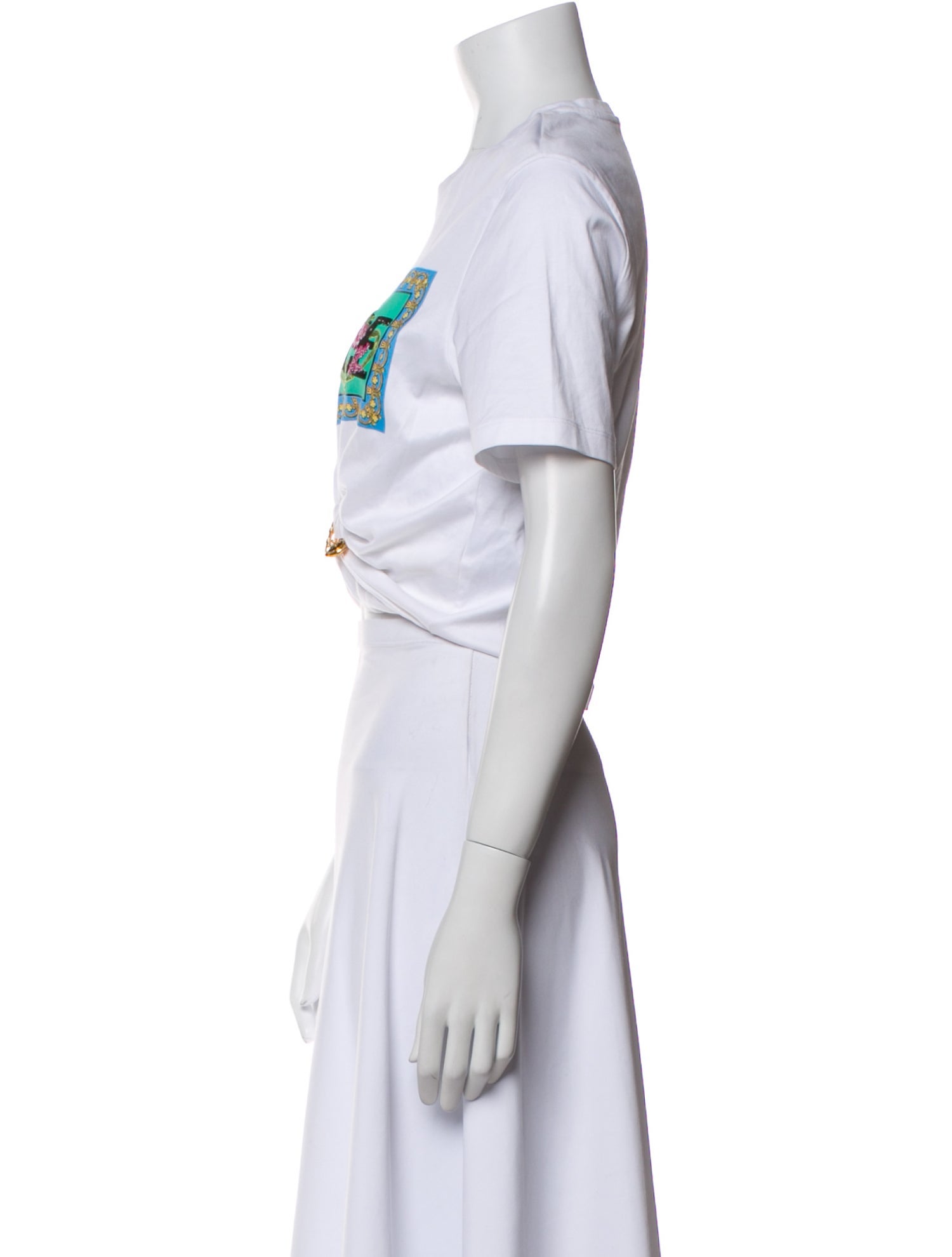 Versace Wool Graphic Print Crop Top