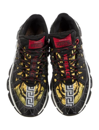 Versace Leather Printed Athletic Sneakers