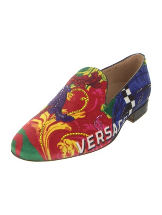 Versace Velvet Printed Loafers