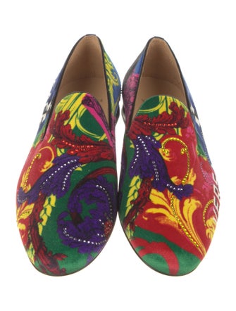 Versace Velvet Printed Loafers