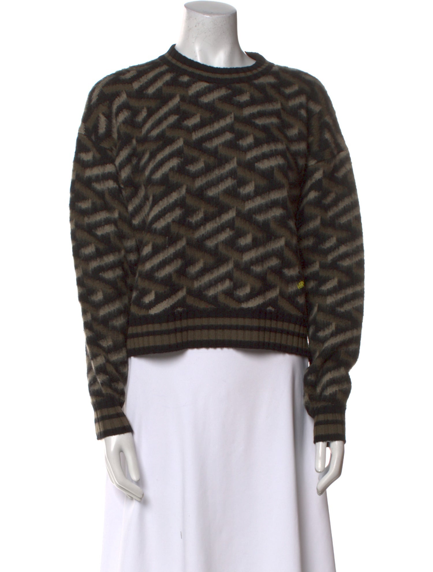 Versace Virgin Wool Printed Sweater