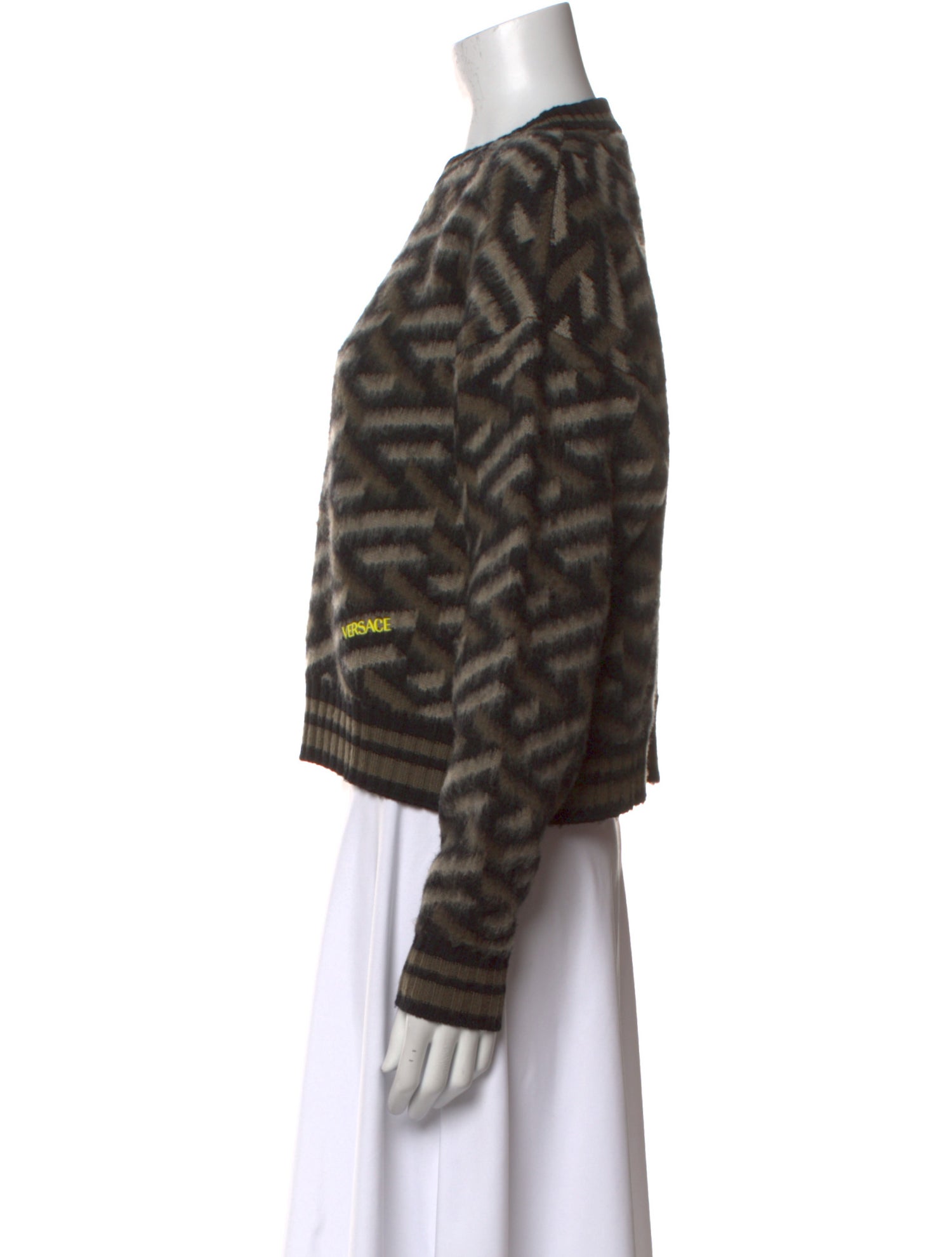 Versace Virgin Wool Printed Sweater