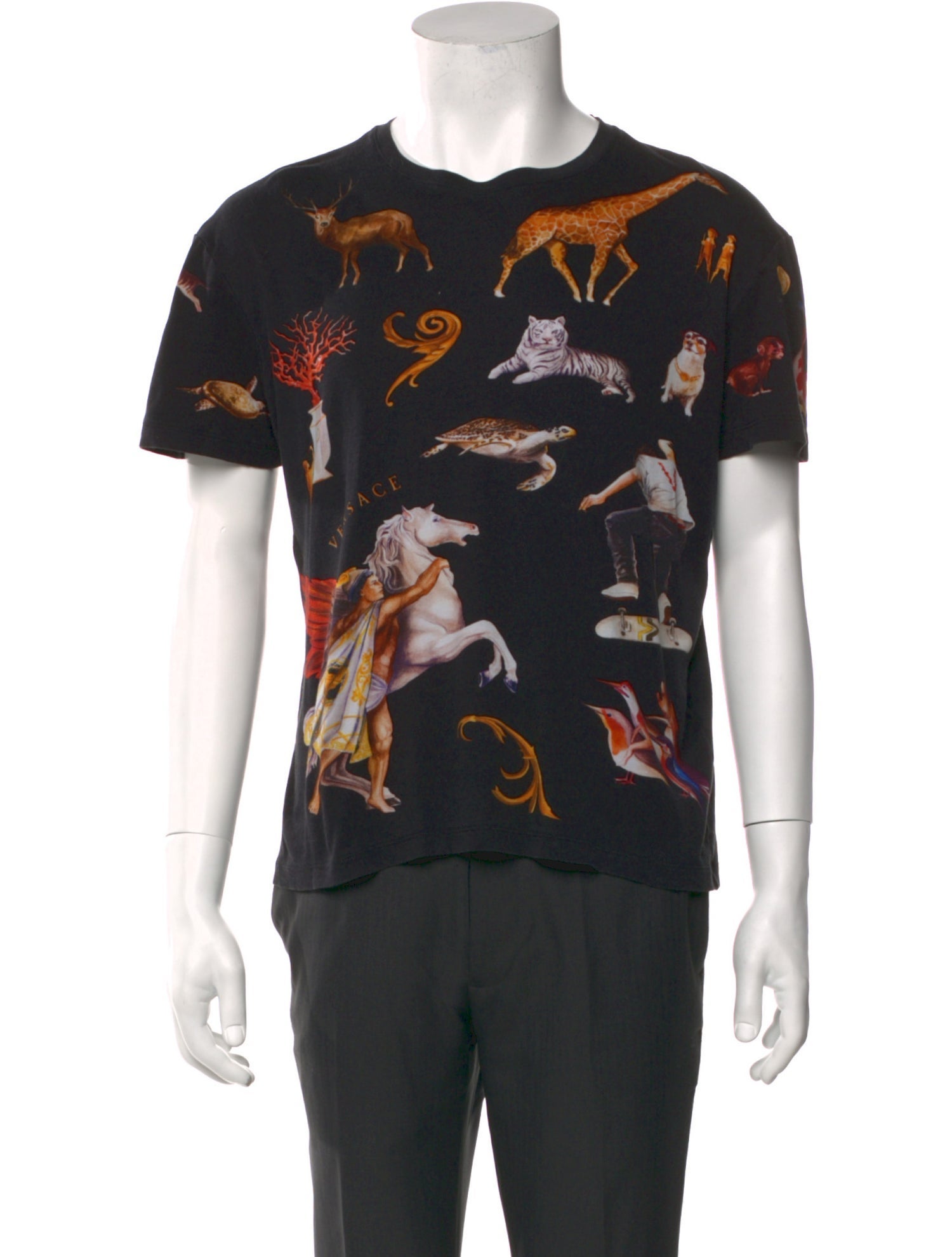 Versace Printed Crew Neck T-Shirt