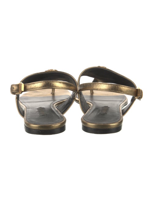 Versace Leather Animal Print Slingback Sandals