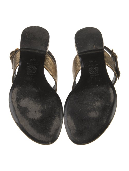 Versace Leather Animal Print Slingback Sandals