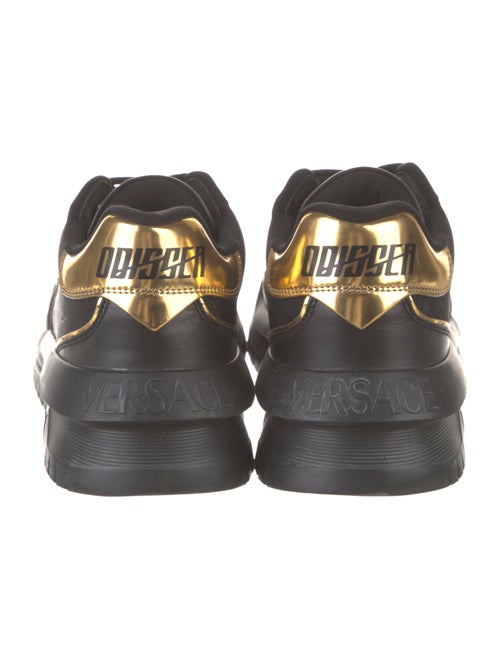 Versace Leather Graphic Print Sneakers