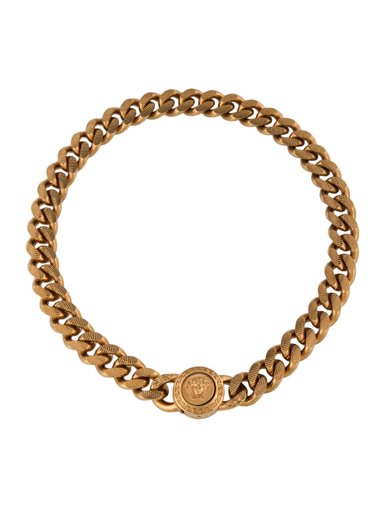 Versace Medusa Chain Link Collar Necklace