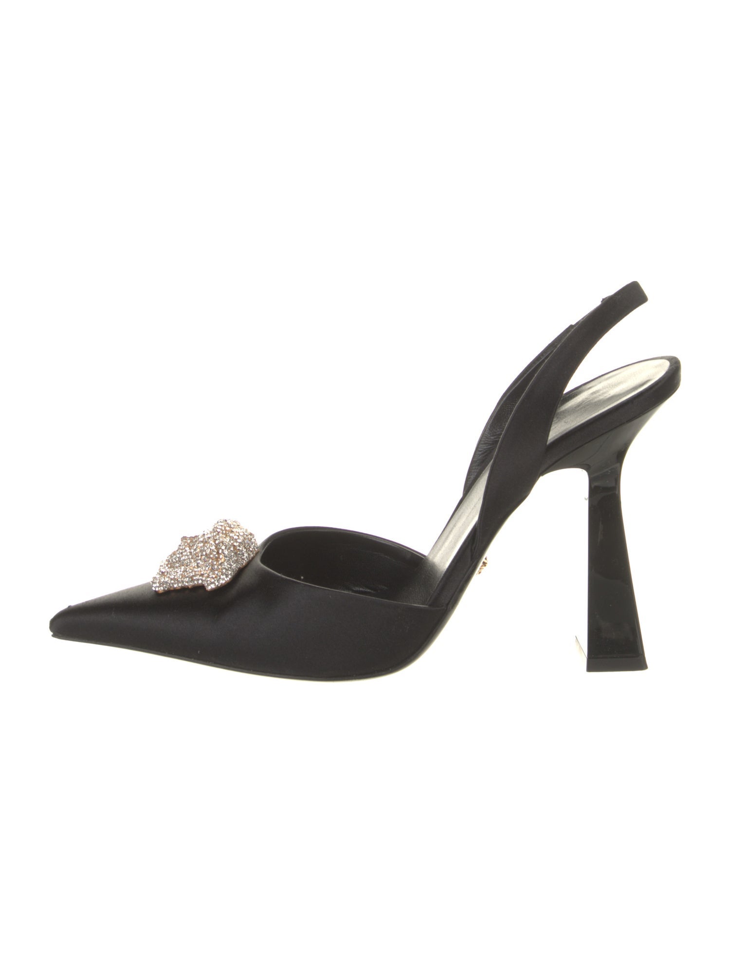 Versace Medusa Insignia Satin Slingback Pumps w/ Tags