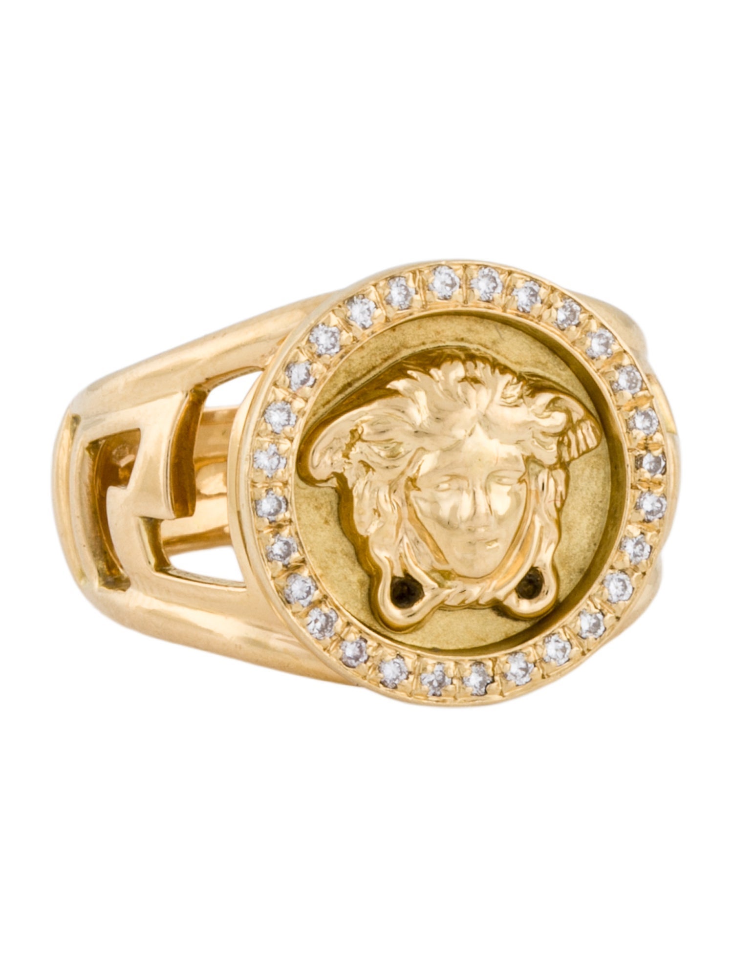 Versace 18K Diamond Medusa Cocktail Ring