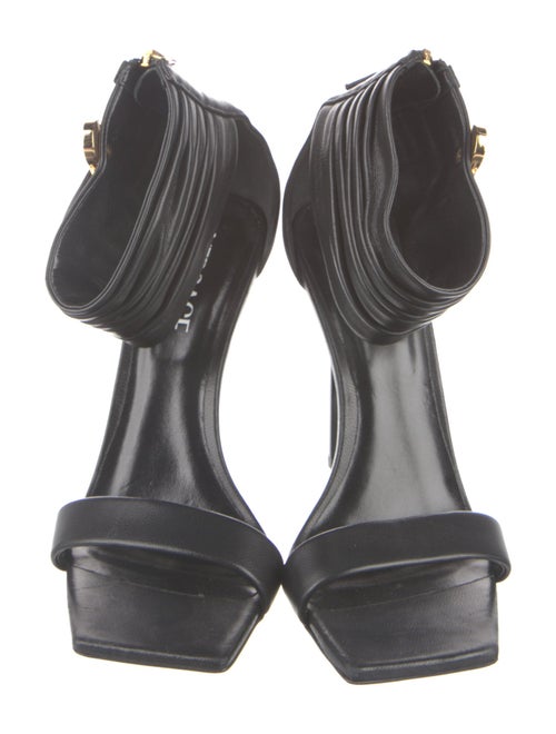 Versace Leather Crystal Embellishments Sandals