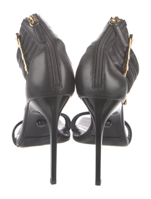 Versace Leather Crystal Embellishments Sandals