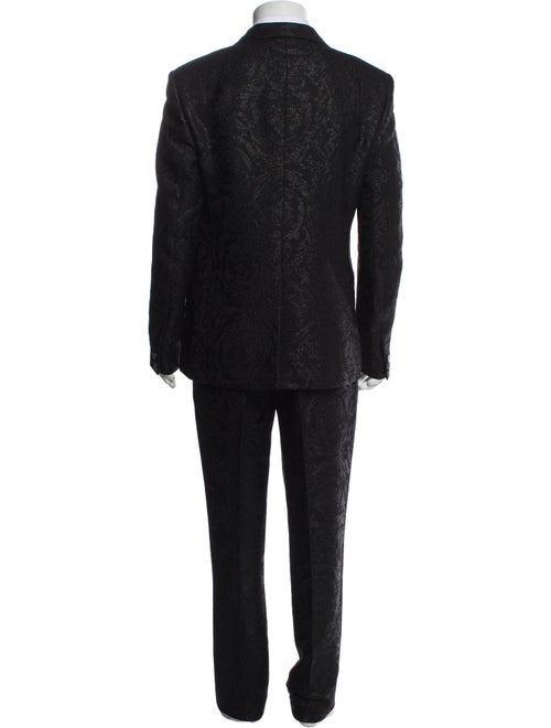 Versace Black Patterned Wool Blazer