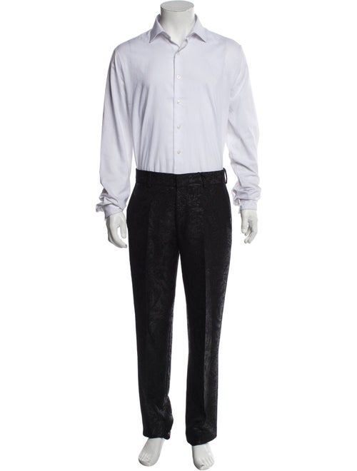 Versace Black Patterned Wool Blazer