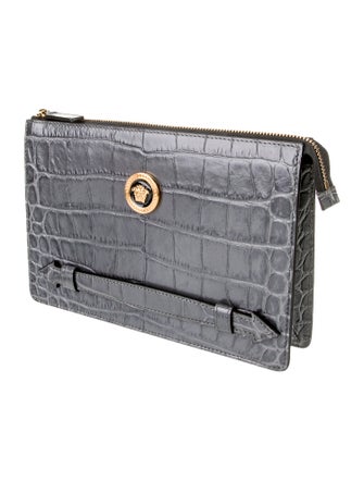 Versace Embossed Leather Pouch