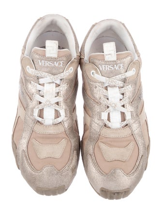 Versace Leather Colorblock Pattern Sneakers