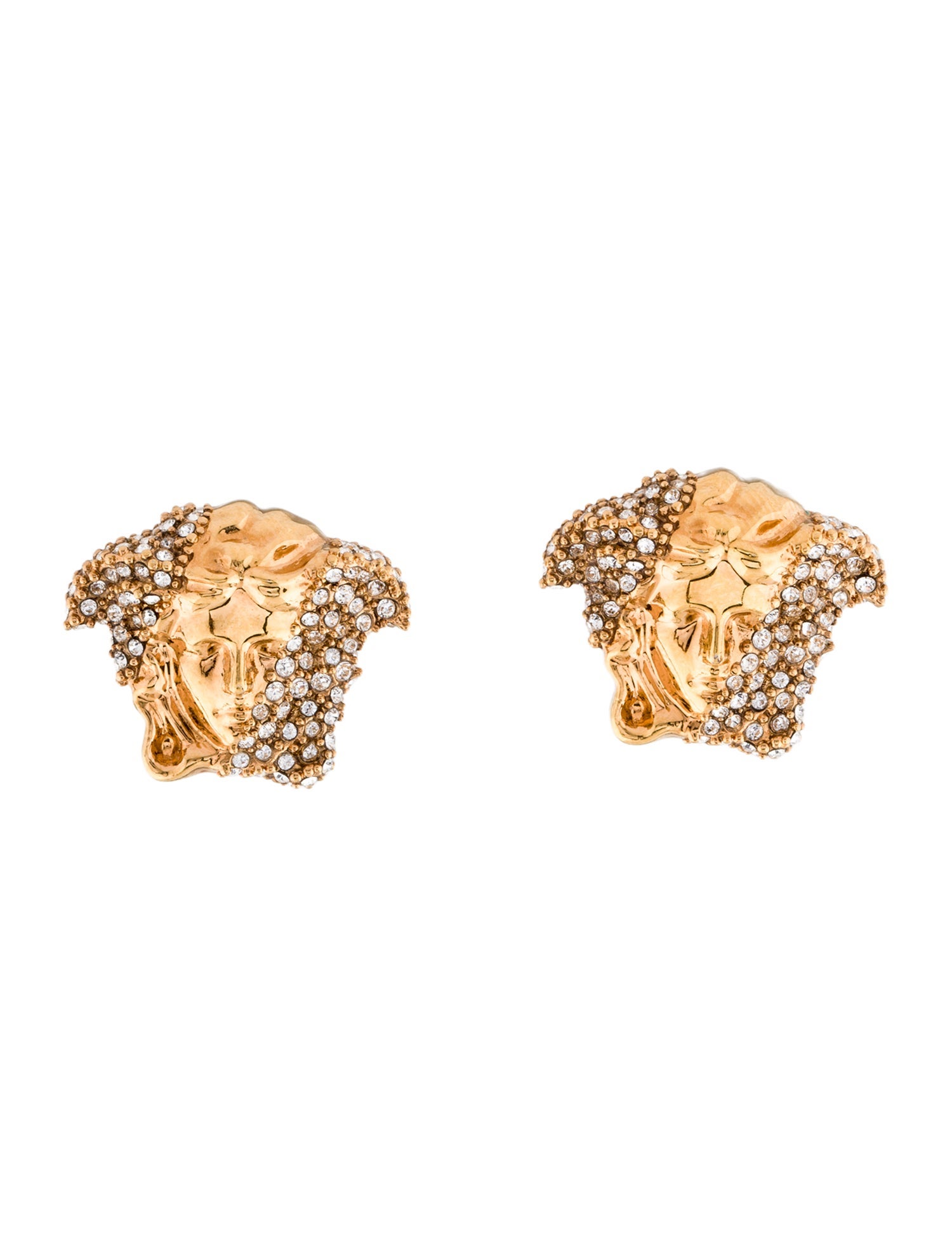 Versace Crystal Medusa Stud Earrings