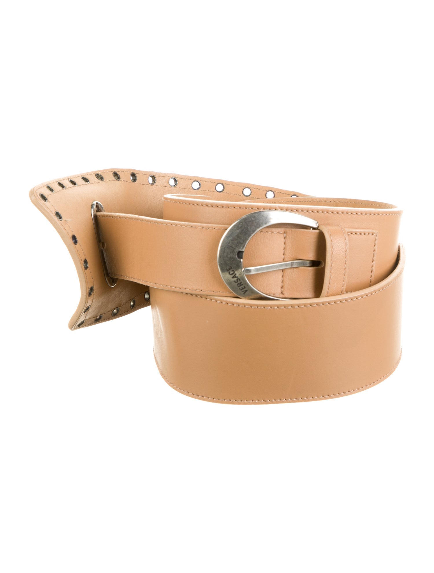 Versace Wide Leather Waist Belt