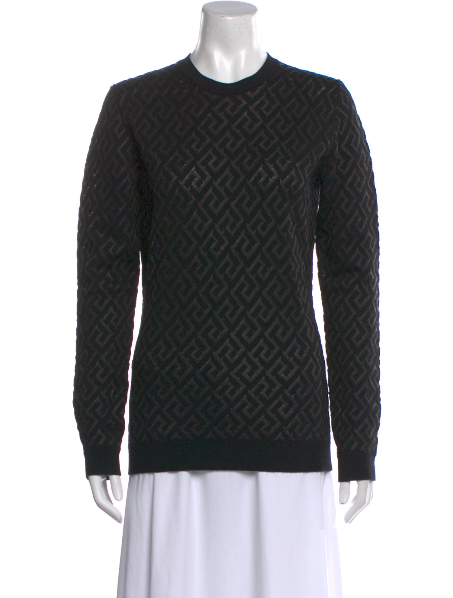 Versace Virgin Wool Printed Sweater w/ Tags